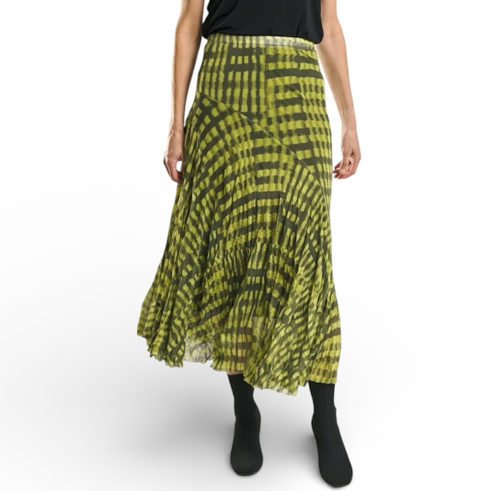 Alembika Bohemia Swing Skirt Yellow Lagenlook US 16-18 Alembika Sz 6 Retail $270